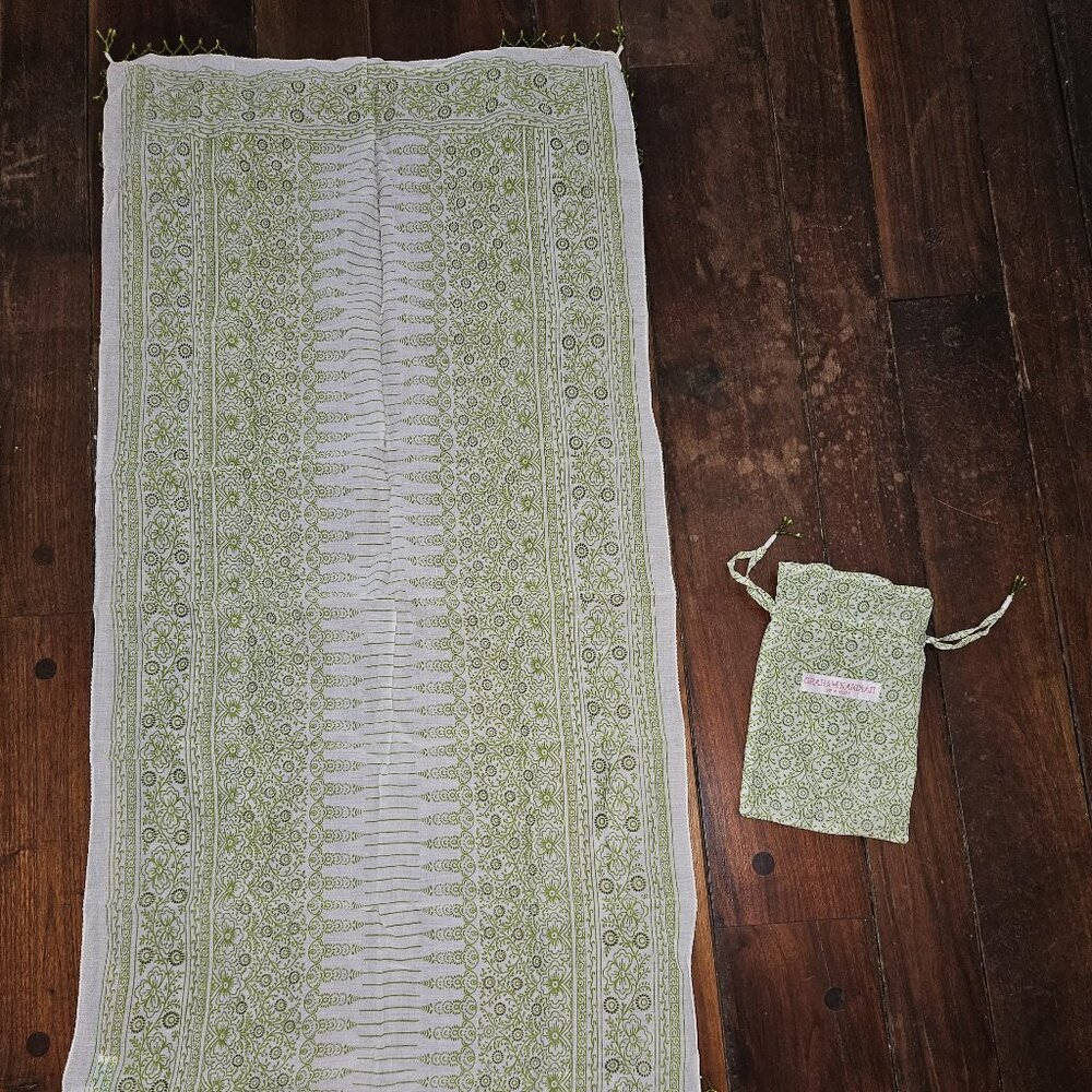 Green and White Graham Kandiah Scarf